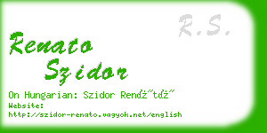 renato szidor business card